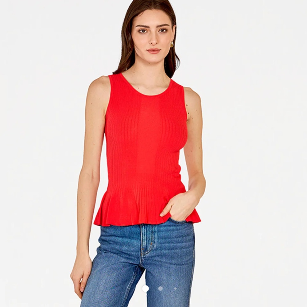 NWOT Autumn Cashmere rib sleeveless peplum tank